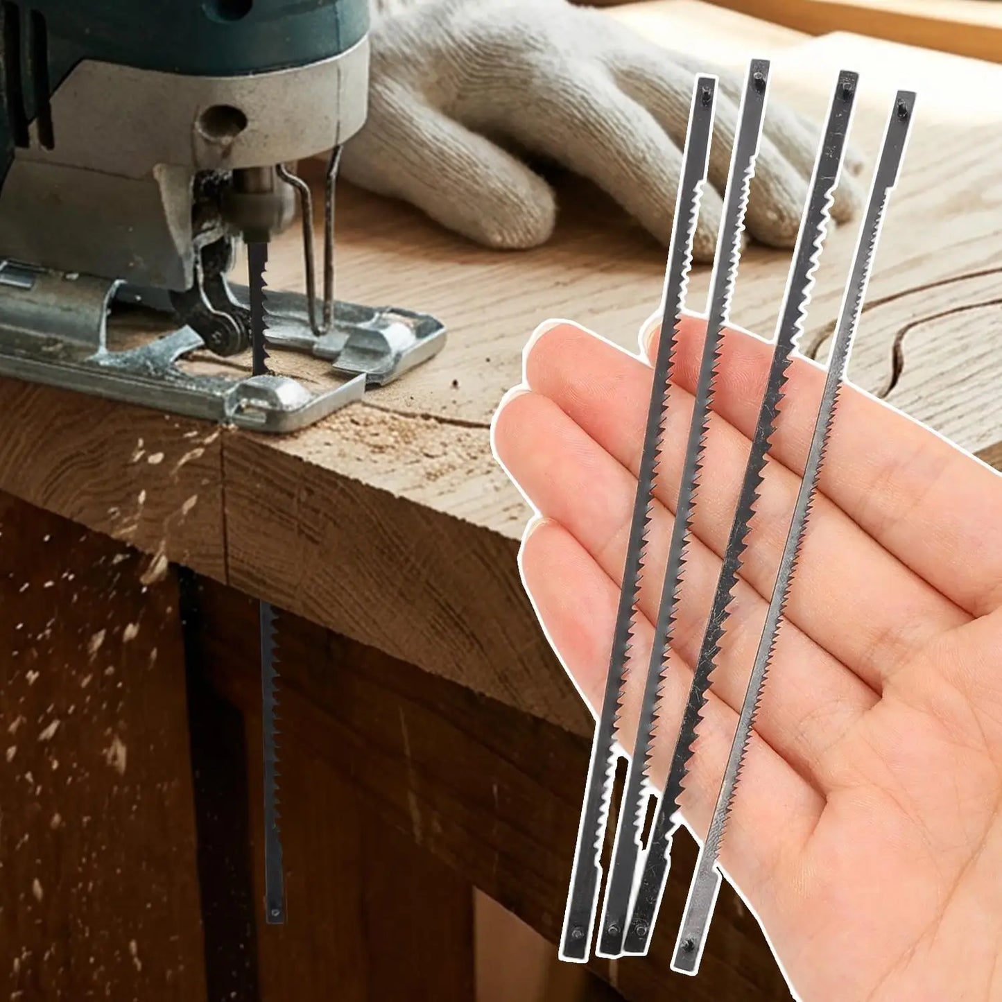 10/14/18/24T Carbon Steel Scroll Saw Blades Precision Fretsaw Sharp Fine Cut Blades for Plastic Metal Wood DIY Crafting Tools