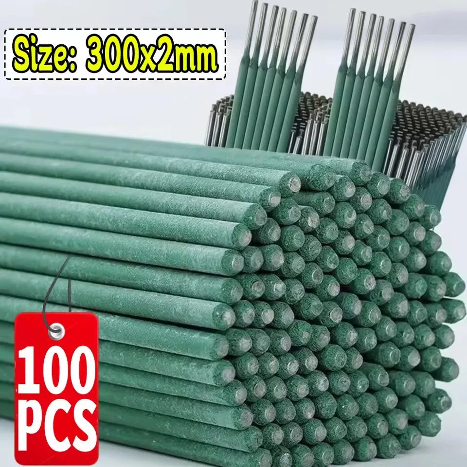 300x2mm Green Welding Rods Cored Wire Rod Solder Low Melting Point Coated Electrod Solder Universal Carbon Steel Weld Bar Stick