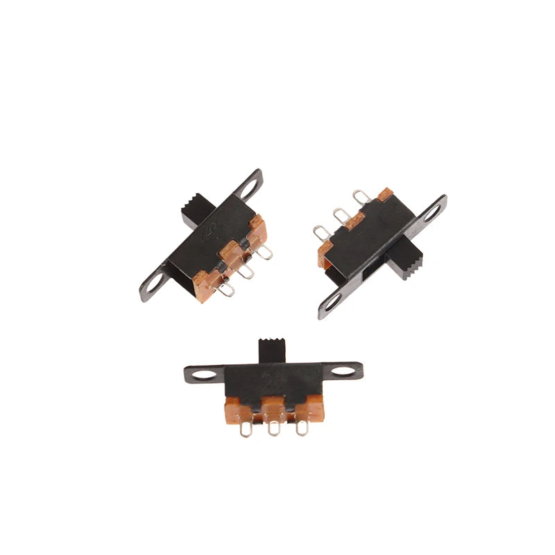 20Pcs 5V 0.3A Mini Size Black SPDT Slide Switch For Small DIY Power Electronic 3Pin 1P2T Slide Switch Toggle Switch