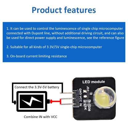 DC 3.3–5V 10mm LED Light-Emitting Module with Sensor for Arduino