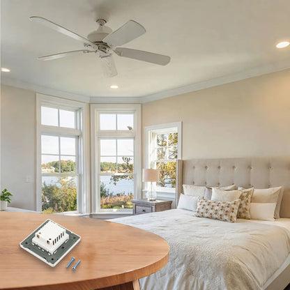 AC 220V Dimmer Switch for Light and Ceiling Fan Speed Control with Wall Mount Button for Enhanced Room Comfort