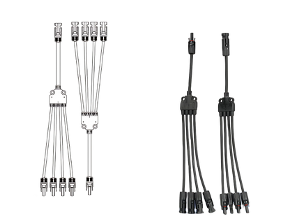 DC PV Y Branch Photovoltaic Solar Connector 1000V 30A Male Female 3-Way 4-Way 5-Way Plug 1 to 2/3/4 Adapter