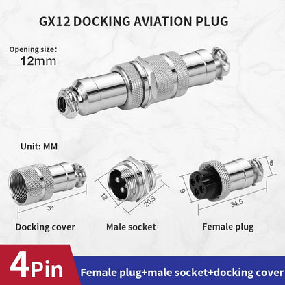 GX12 2/3/4/5/6/7 Pin Male & Female Docking Aviation Plug & Socket Circular Waterproof Thread Butt Joint Connector