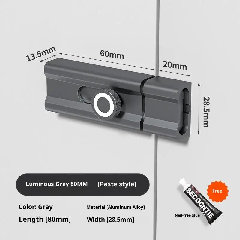No Punching Door Lock Buckle Anti-Theft Latch Adhesive Hardware
