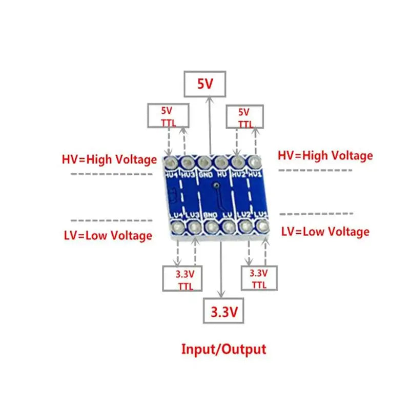 5V to 3.3V 4-Channel Bidirectional I2C Logic Level Converter Module