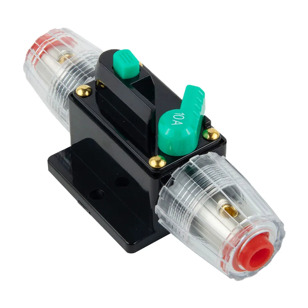 Car Boat 10A to 100A AMP Circuit Breaker Fuse Reset for 12V 24V 48V DC with Waterproof Housing and Manual Reset for Overload