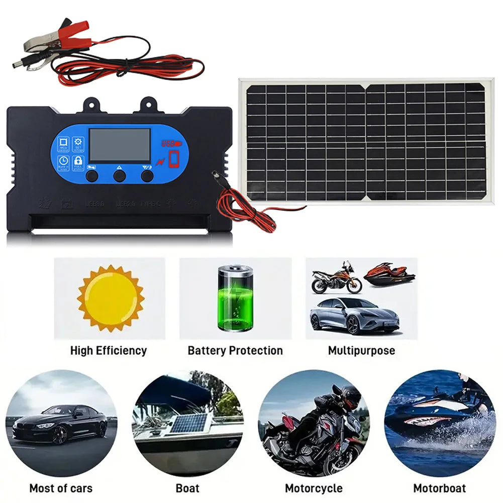 17W Monocrystalline Solar Panel Providing 5V 12V 18V Output Suitable for Battery Charging and Drive Controller Use
