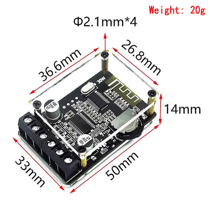 Stereo Bluetooth Power Amplifier Board 12V/24V High-Power Digital Module XY-P15W XY-P40W