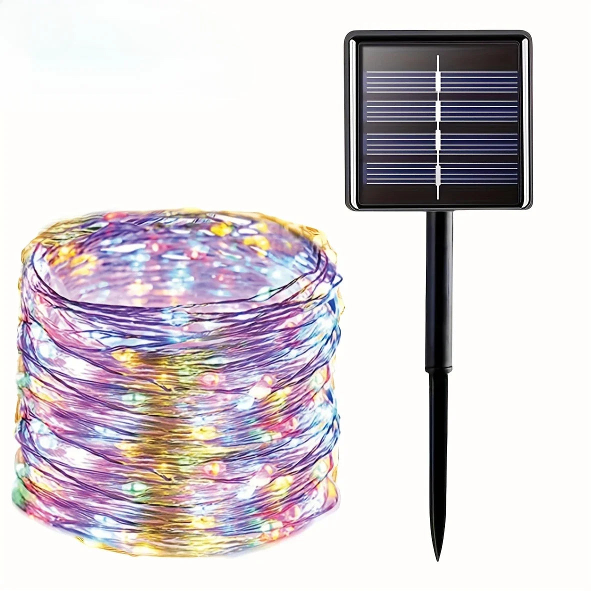 Outdoor LED Solar Fairy String Lights Waterproof Garden Decoration Garland 8Modes Copper Wire Light For Street Patio Christmas