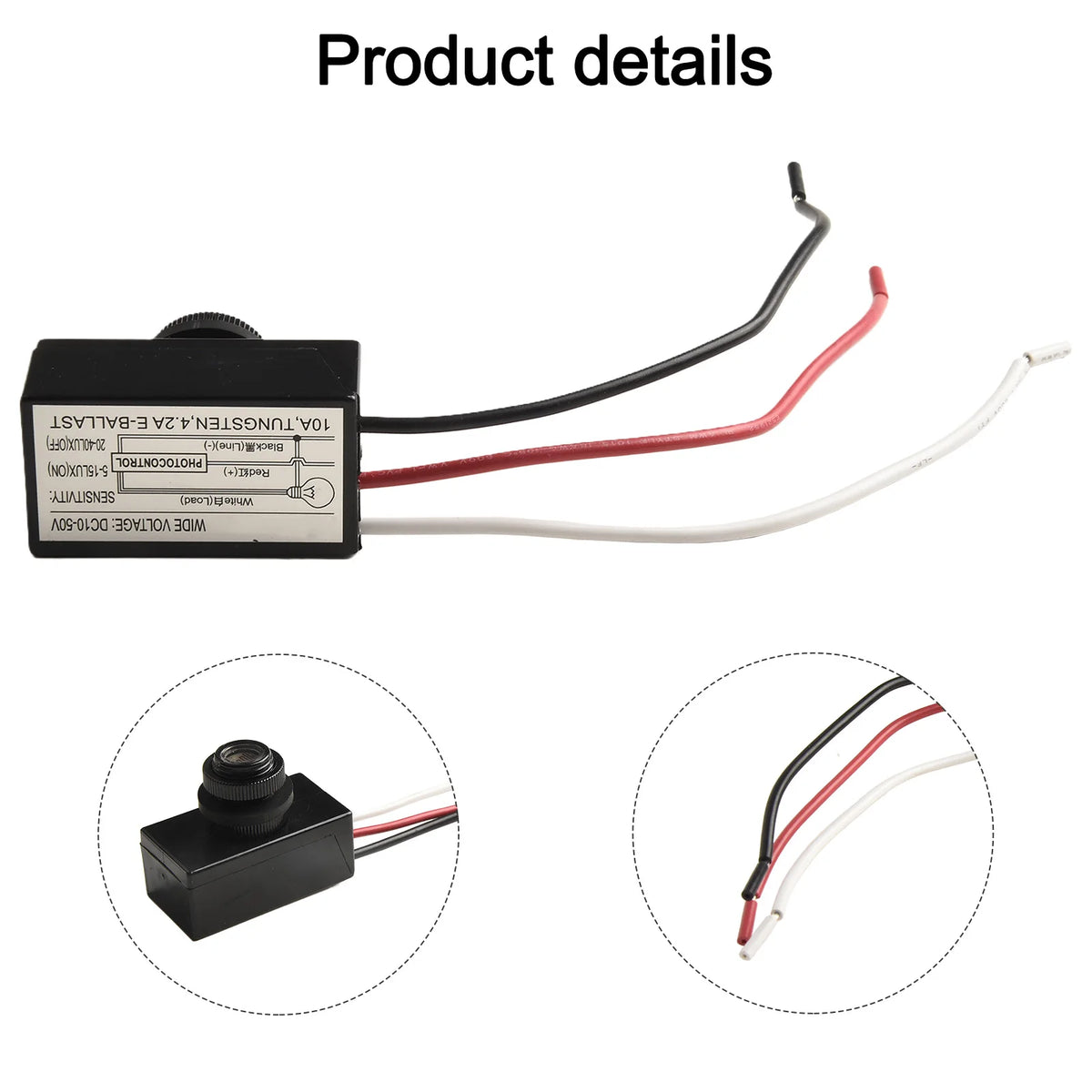 Control Switch Button Sensor 12V-48VDC Energy Saving Photocell Sensor ...