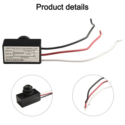 Control Switch Button Sensor 12V-48VDC Energy Saving Photocell Sensor Automatic Light Sensing Button Style Wide Voltage Range
