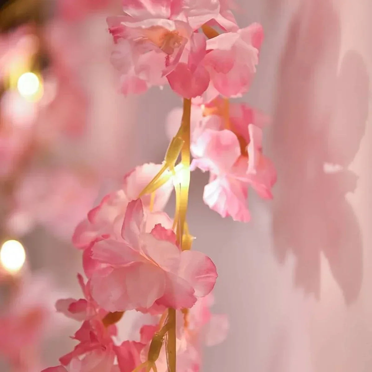 Cherry Blossom String Light 2M 20LED Garland Artificial Flower Vines Fairy Lights for Bedroom Wedding Party Decoration