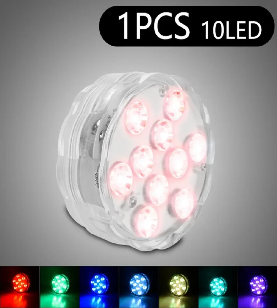 Underwater Lights LED Submersible Pool Lights Rechargeable 200FT Remote Control Swimming Pool Light with Timer Color Changing