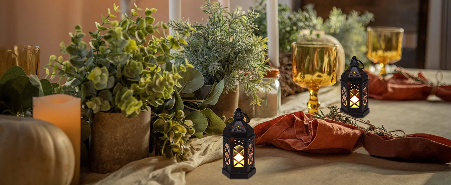 Led Electronic Candle Light Hexagonal Wind Light Portable Handheld Small Lantern Small Night Light Decorative Ornament