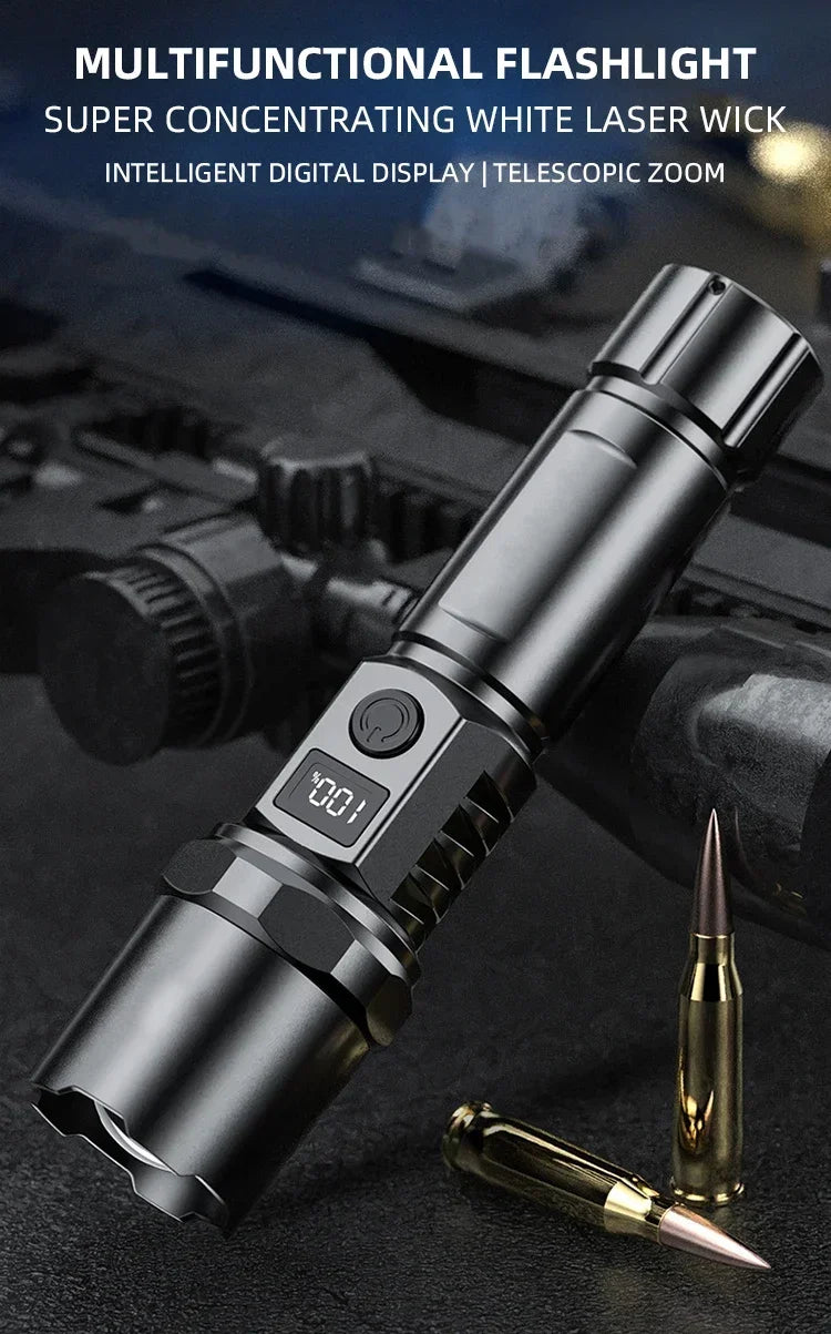 Super Bright LED Flashlight USB-C Rechargeable Tactical Torch