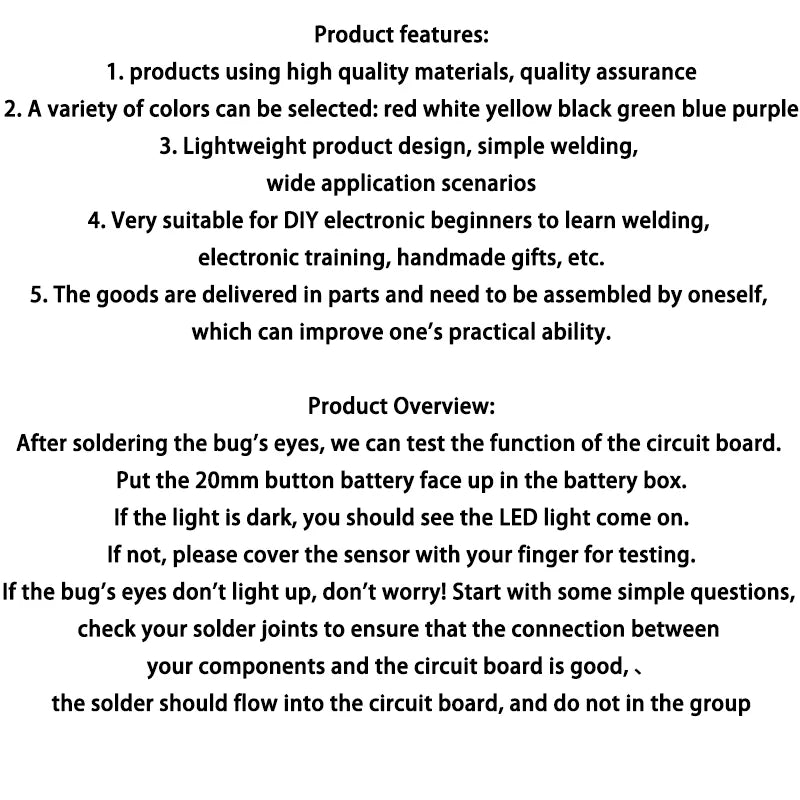 Weevil Eye Electronic DIY Soldering Kit for Beginners | Fun STEM Learning Project for Students and Parent-Child Interaction