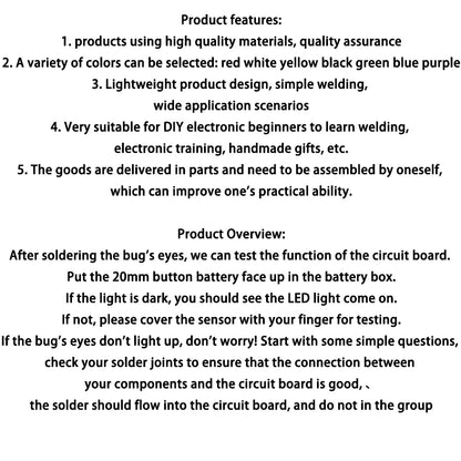 Weevil Eye Electronic DIY Soldering Kit for Beginners | Fun STEM Learning Project for Students and Parent-Child Interaction