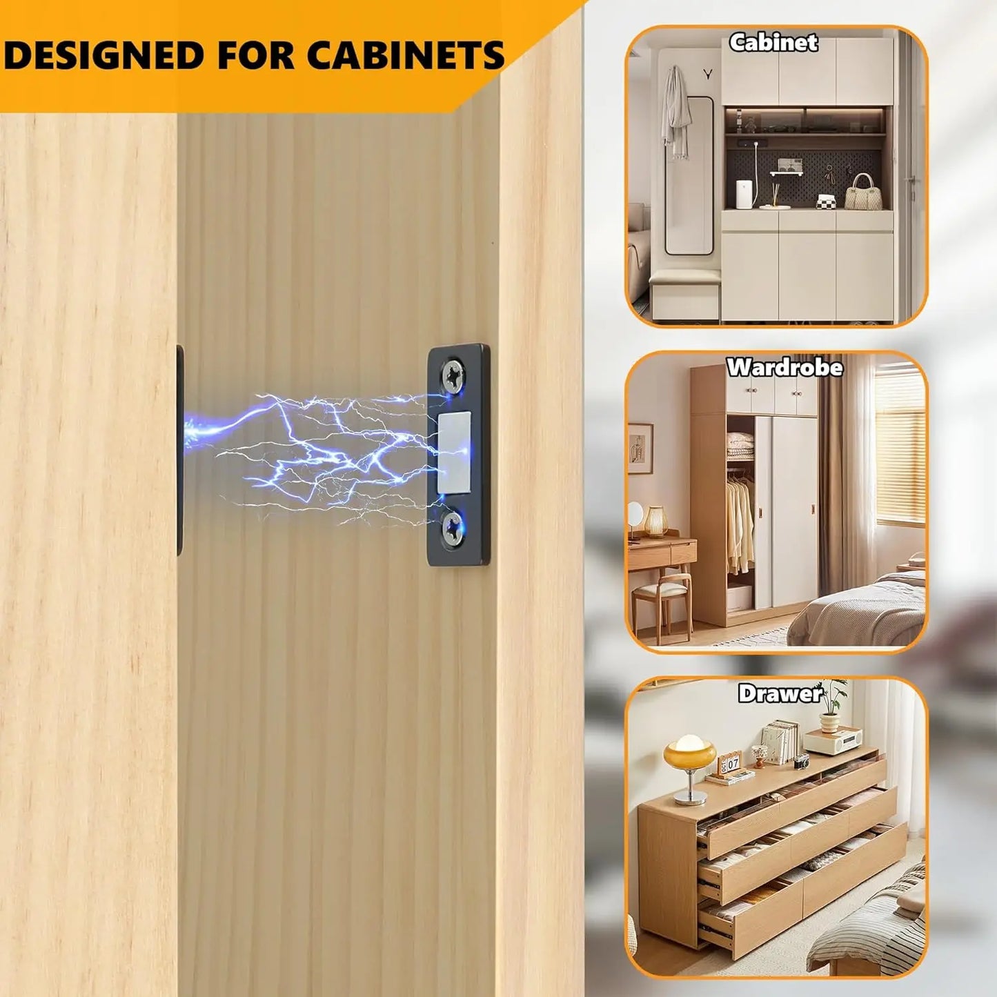 Wholesale Magnetic Door Catch Ultra-Thin Cabinet Catches Door Closed Magnets Sheet Adhesive Closet Drawer Window Magnet Latches