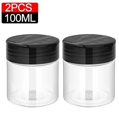1/10Pcs Plastic Spice Jars with Shaker Lids Kitchen Empty Salt Pepper Condiment Powder Barbecue Seasoning Bottles Container