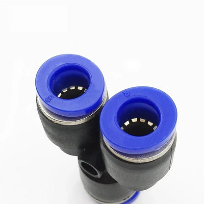 Pneumatic Push-to-Connect Fittings Kit Y W Shaped Air Water Oil Hose Connectors for Nylon Polyurethane Tubing