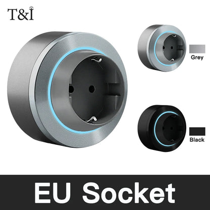 Wall-Mounted Power Track Outlet Rail Modular Sliding Socket Strip with USB-C US EU UK Adapters Grey Black for Office Home