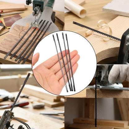 10/14/18/24T Carbon Steel Scroll Saw Blades Precision Fretsaw Sharp Fine Cut Blades for Plastic Metal Wood DIY Crafting Tools