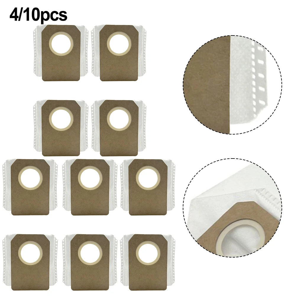 410 Dust Bags for Uwant V100 K100 Robot Vacuum Cleaner Two Layer Filtration System to Minimize Dust Release During Emptying