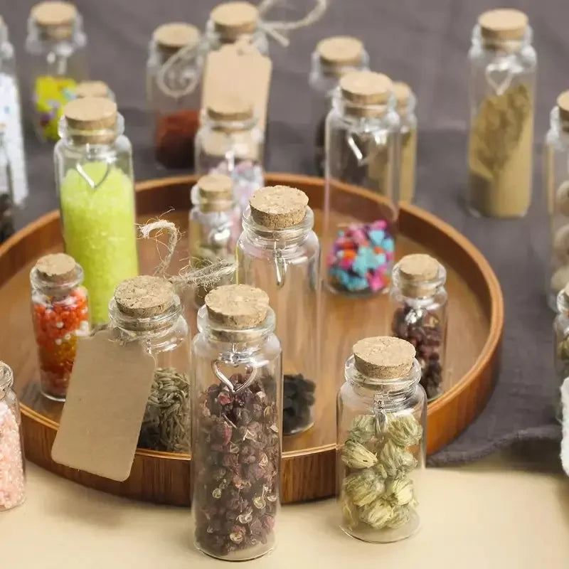 Mini Glass Bottles with Cork Stoppers DIY Wishing Vials 50/10PCS