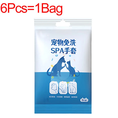 Disposable Pet Wash Gloves Towels No-Rinse Cleaning 30/6PCS
