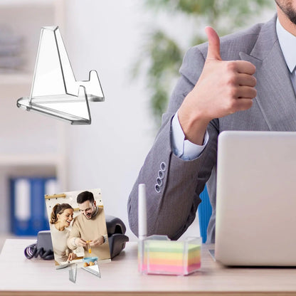 50-1Pcs Acrylic Display Stand Transparent Triangle Commemorative Coin Watch Card Holder Display Rack For Exhibitions Home Decor