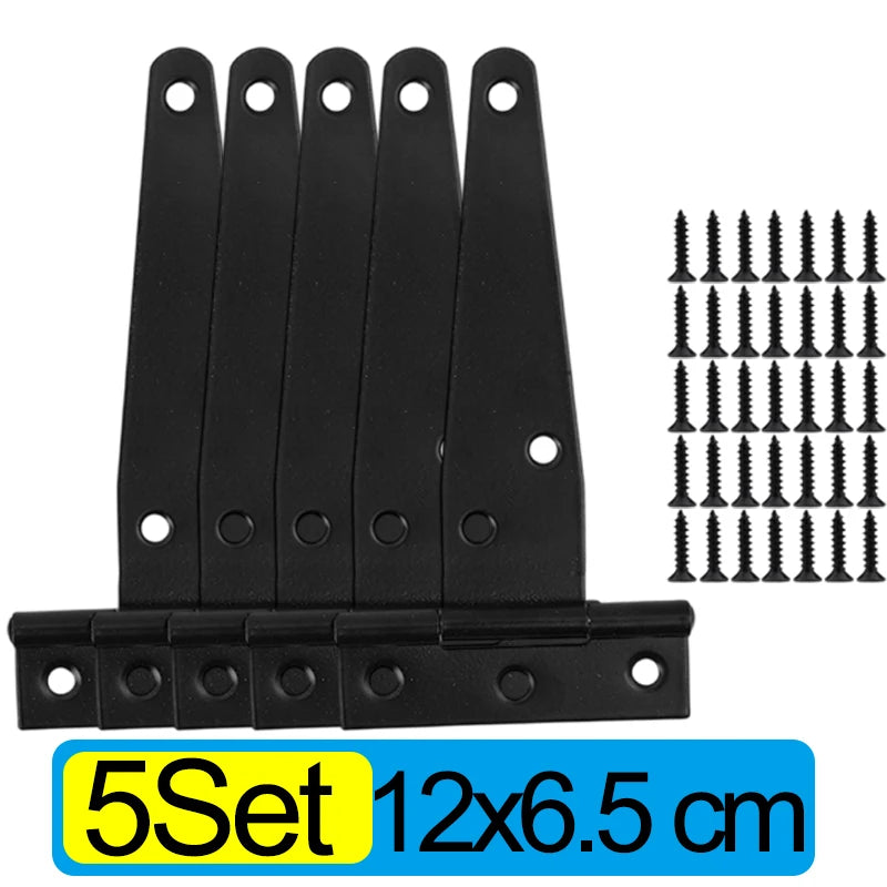 Iron Cold Rolled Steel T Shape Hinge Iron Triangle Hinge Sturdy Shed Hinge Door Gate Hinges for Home Store Furniture Hardware