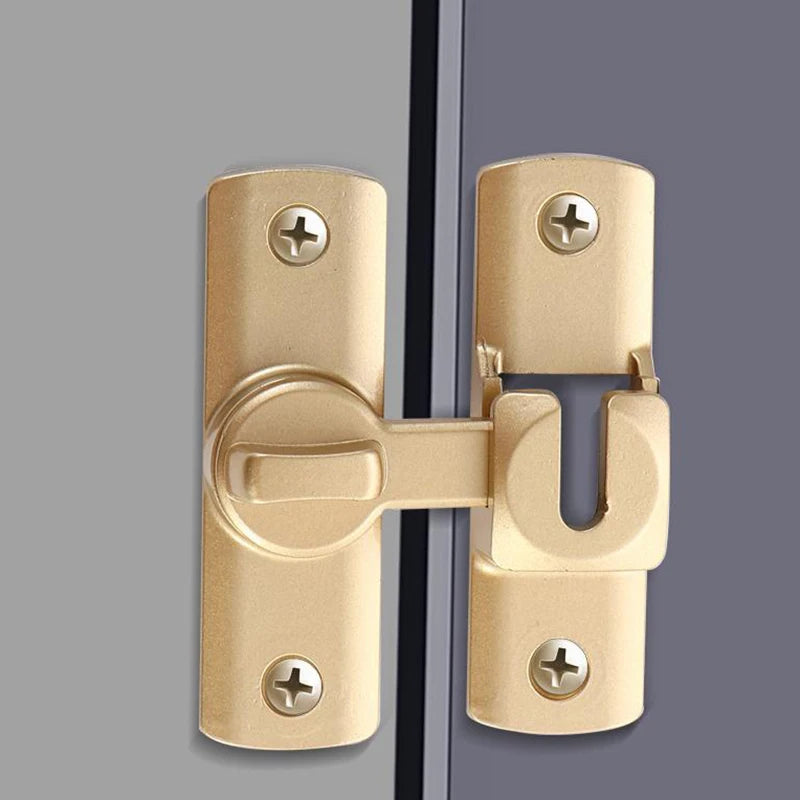 New Punch-free Hasp Latch Door Lock Black Cabinet Locks Kids Safety Lock  Sliding Door Anti-pried Hook Lock Hardware