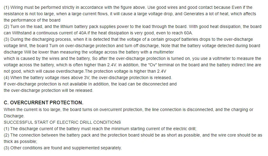 3S 4S Lithium Battery BMS Protection Board 40A 60A with Balance and Enhance Functions for Drill Motor 11.1V-16.8V Li-ion Cells