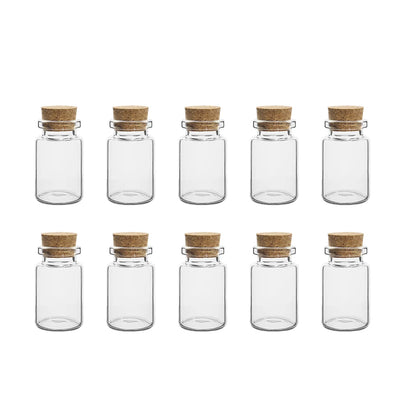 Mini Glass Bottles with Cork Stoppers — 5ml to 20ml Vials, 10pcs