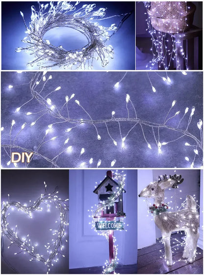 1.5/3/6M USB LED Firecracker String Lights with Remote Control for Christmas Wedding Party New Year Decoration