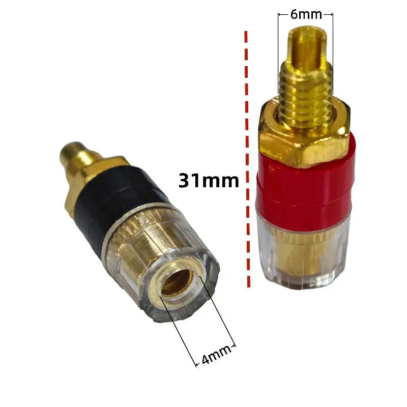 4/10Pcs Brass Terminal Connector With Transparent Shell Banana Plug Socket 4mm Gold Plated HIFI Ser Amplifier Binding Posts