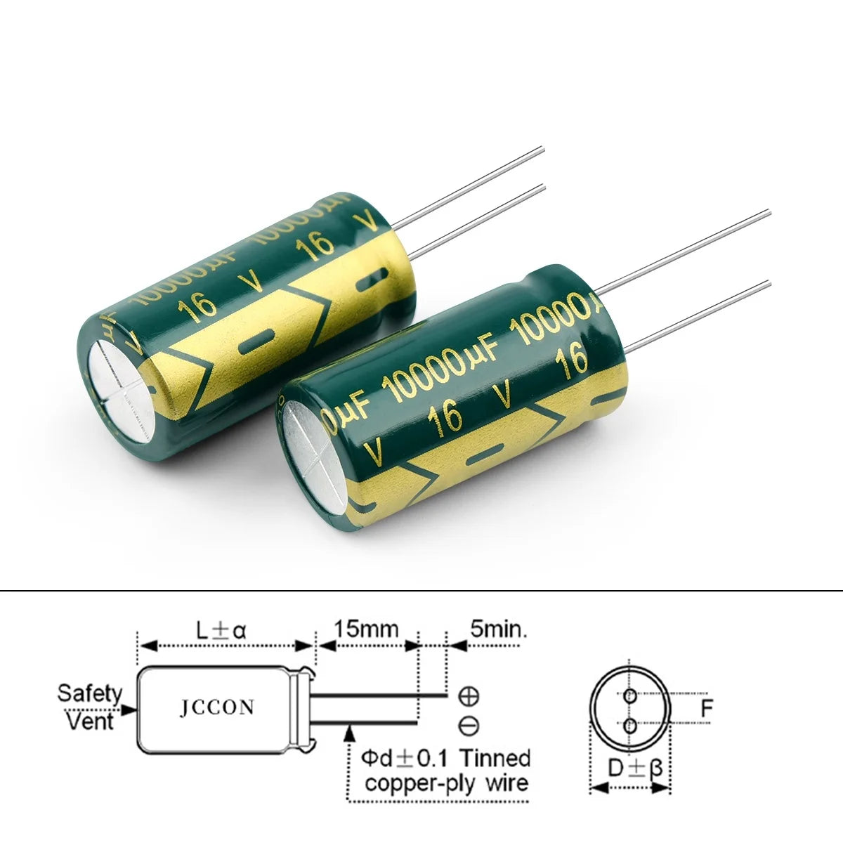 Aluminum Electrolytic Capacitor 6.3V-450V High Frequency Low ESR for Power Supply and DIY Circuits