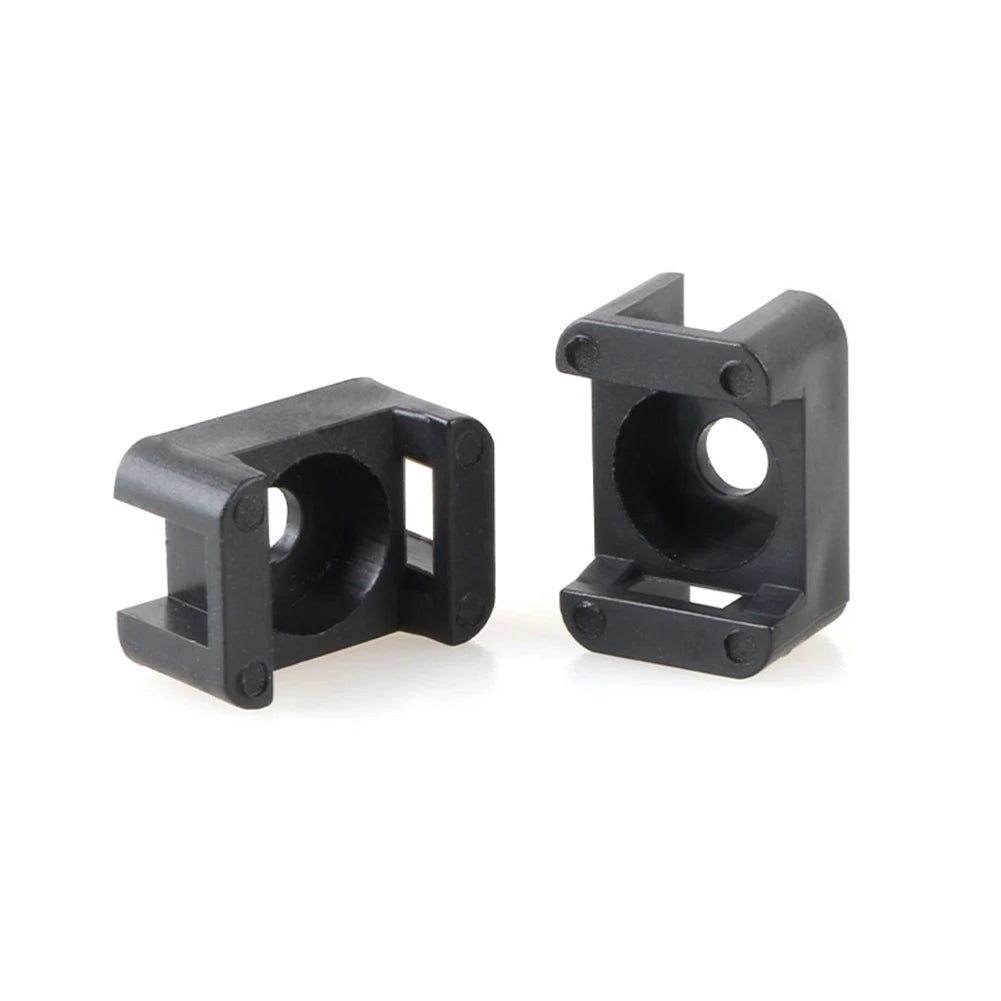 100PCS Cable Ties Base HC-2 M6 Cable Zip Ties Base Mount Screw Fixing Wire Holder Organizer 6.35mm Screw Hole Diameter