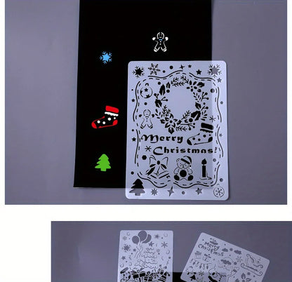 A4 5pcs/set  DIY Painting Template Wall Stencil Airbrush Scrapbook Coloring Embossing Album Diary Christmas Drawing Copy Templat