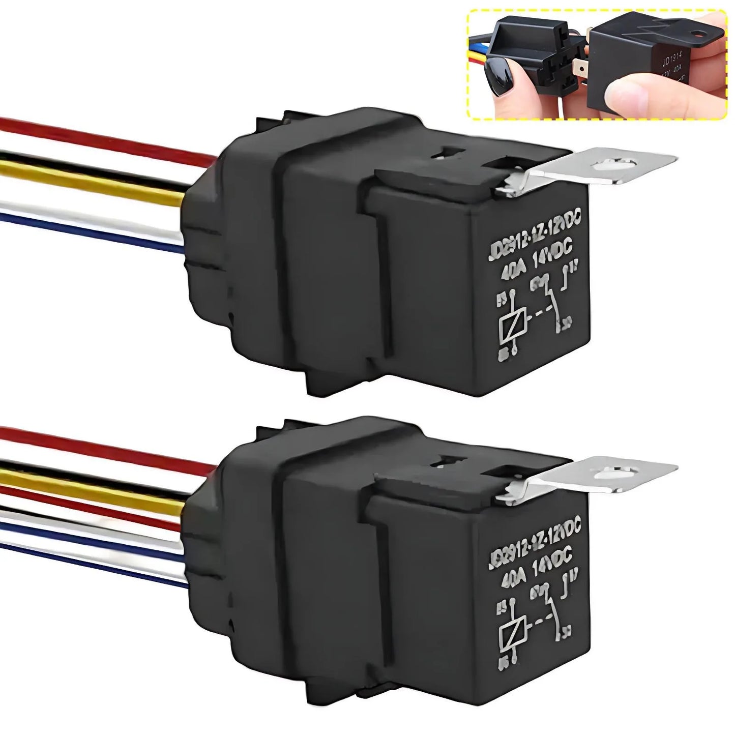 12V 40A Waterproof Automotive Relay 5Pin with Harness Socket 1/5pcs