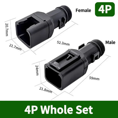 2-12P DT Connector Male Female Tail Clip Set 1011-235-0405 with Corrugated Pipe Harness Protective Sheath