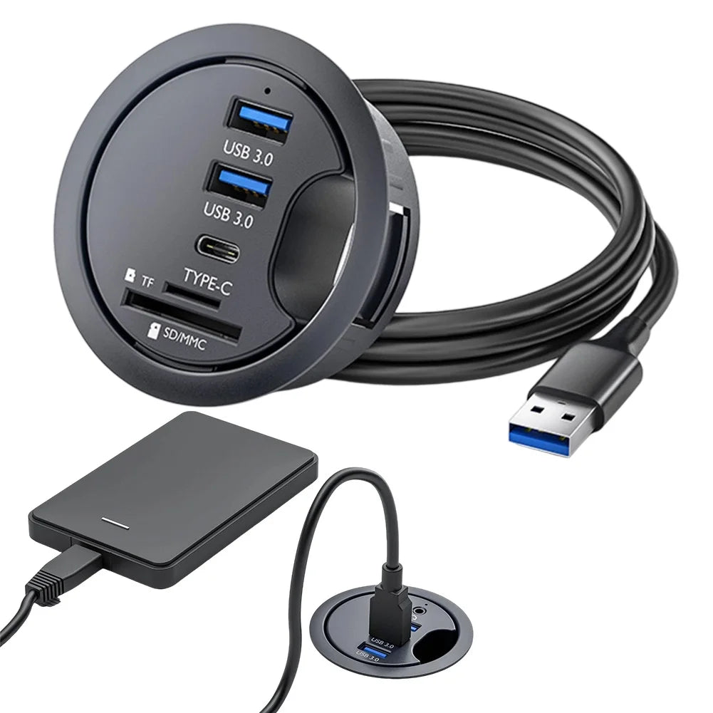 Card Reader Hub USB 3.0 Hub Versatile Connectivity 2 Ports USB 3.0 Easy Installation Enhanced Data Transfer Speeds