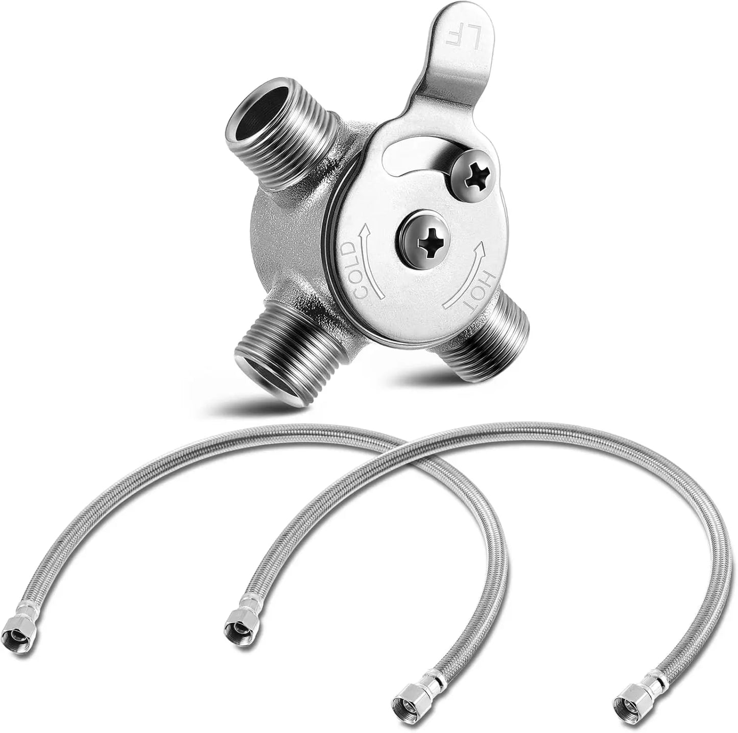 1pcs Manual Mixing Valve Cold And Hot Water Temperature Regulation Constant Temperature Mixing Valve With For Braided Tube