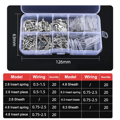 Gold Silver Docking Terminal Cable Bare Terminal with Spring Insert Sheath, Male and Female Pair Terminal Box