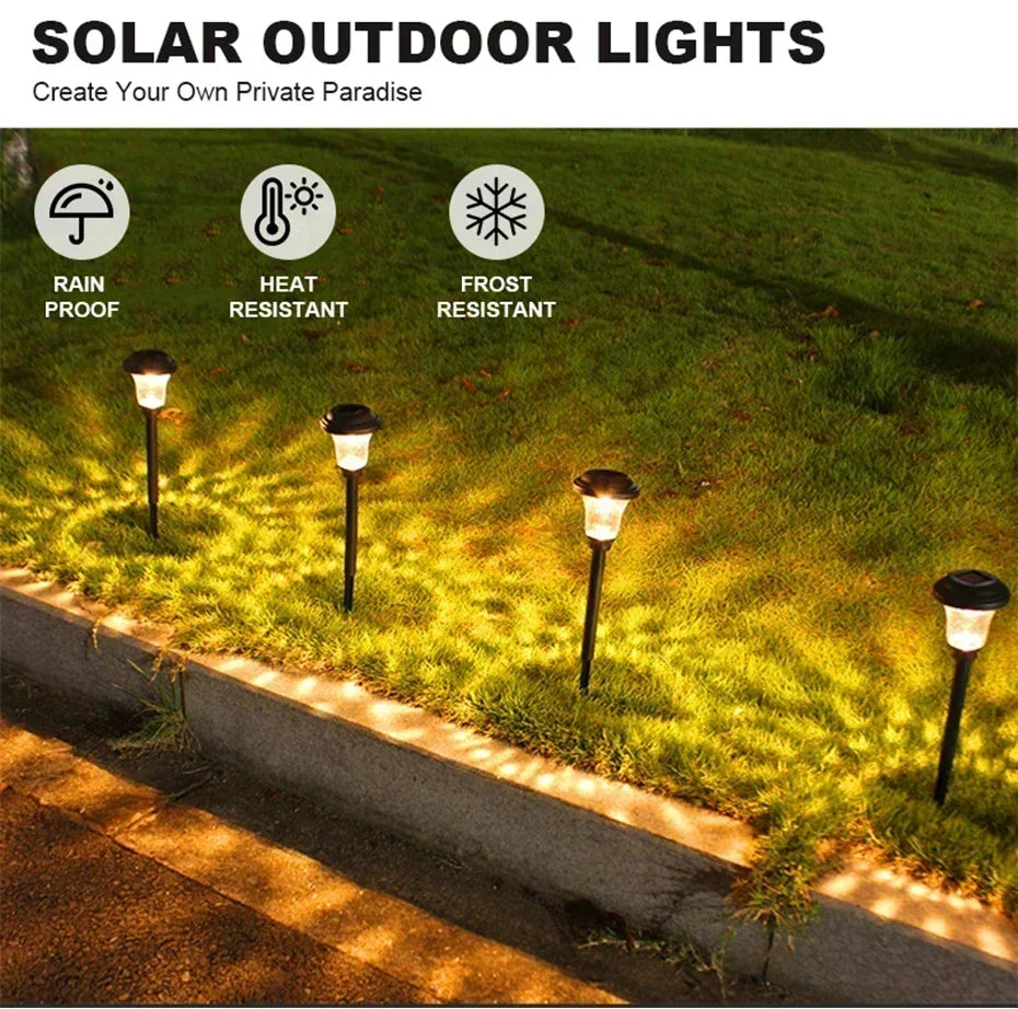 Solar Pathway Garden Lights Outdoor Waterproof LED