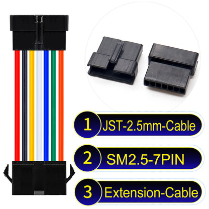 JST SM2.54 7Pin JST SM2.54 Pin Male Female Extension Cable, 2.54mm pitch, UL1007-certified, designed for LED lighting, power modules, and industrial applications.Male Female Extension Cable, 2.54mm pitch, UL1007-certified, designed for LED lighting, power modules, and industrial applications.