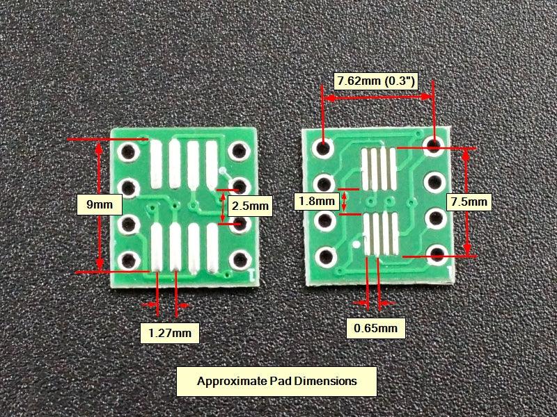 PCB, SMD to DIP 8-Pin Adapter (5-Pack)