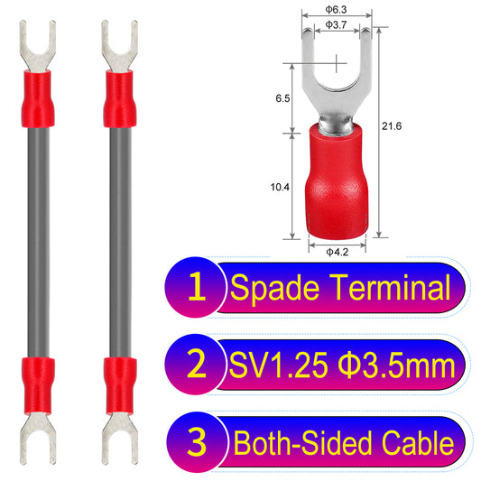 SV1.25_3.5mm_both_sided_spade_terminal_insulated_connector_Cable_Grey