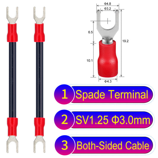 SV1.25_3mm_both_sided_spade_terminal_insulated_connector_Cable_Black