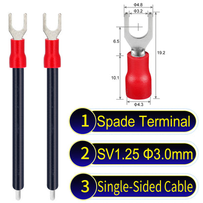 SV1.25_3mm_single-head_spade_terminal_insulated_connector_Cable_Black